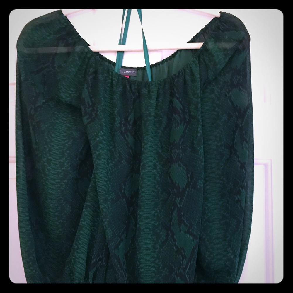 Off shoulder Vince Camuto snake print top
